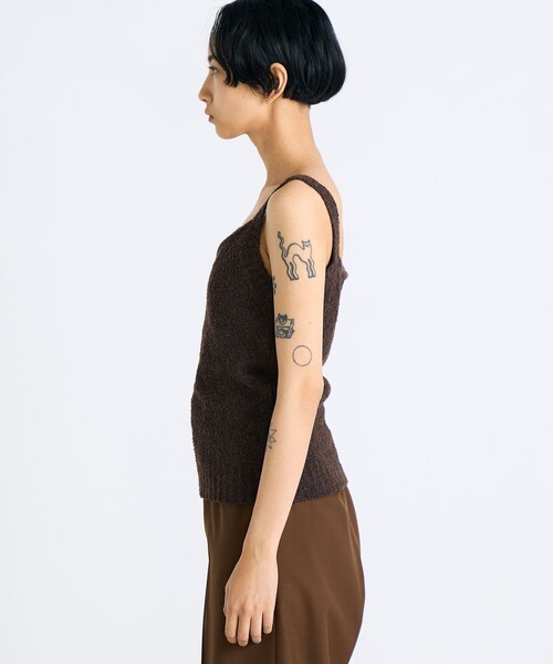 EDITION(エディション)の「ウールブークレー ニット キャミソール(ニット/セーター・レディース・キャメル/ピンク・FREE)」の5枚目の写真