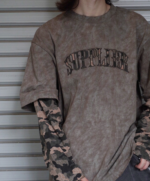 JOINT WORKS(ジョイントワークス)の「SUPPLIER / サプライヤー CAMOUFLAGE LAYERED LONG SLEEVE(Tシャツ/カットソー・メンズ・ブラック/カーキ・LARGE/MEDIUM)」の1枚目の写真
