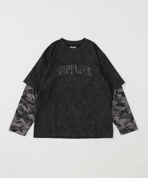 JOINT WORKS(ジョイントワークス)の「SUPPLIER / サプライヤー CAMOUFLAGE LAYERED LONG SLEEVE(Tシャツ/カットソー・メンズ・ブラック/カーキ・LARGE/MEDIUM)」の2枚目の写真