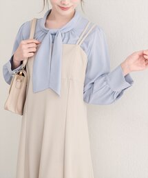 【WEB限定】袖口パールノット結びボウタイブラウス