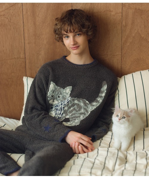 PEACH JOHN（ピーチジョン）の「メンズキャットホイップリーパジャマ（ルームウェア/パジャマ・メンズ・チャコール・ONE SIZE）」の2枚目の写真
