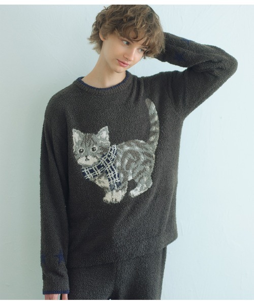PEACH JOHN（ピーチジョン）の「メンズキャットホイップリーパジャマ（ルームウェア/パジャマ・メンズ・チャコール・ONE SIZE）」の7枚目の写真
