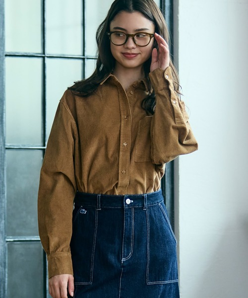 LACOSTE(ラコステ)の「オーバーサイズコーデュロイシャツ(シャツ/ブラウス・レディース・キャメル・38/40/36/34)」の8枚目の写真