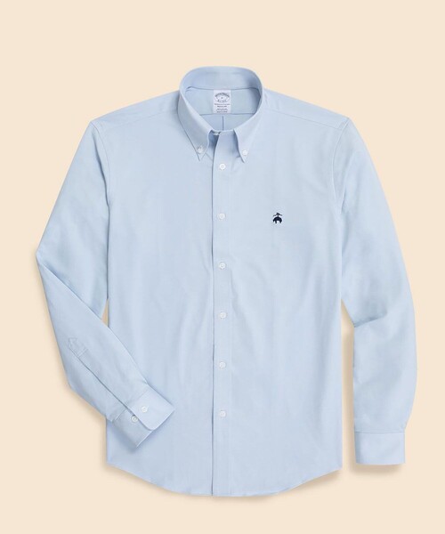 BROOKS BROTHERS(ブルックスブラザーズ)の「スーピマコットン GFロゴ 46ゲージニット カジュアルシャツ Regular Fit(シャツ/ブラウス・メンズ・ブルー/ホワイト/ストライプ・LARGE/MEDIUM/SMALL/X-SMALL)」の1枚目の写真