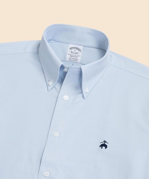 BROOKS BROTHERS(ブルックスブラザーズ)の「スーピマコットン GFロゴ 46ゲージニット カジュアルシャツ Regular Fit(シャツ/ブラウス・メンズ・ブルー/ホワイト/ストライプ・LARGE/MEDIUM/SMALL/X-SMALL)」の6枚目の写真