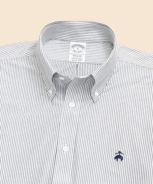 BROOKS BROTHERS(ブルックスブラザーズ)の「スーピマコットン GFロゴ 46ゲージニット カジュアルシャツ Regular Fit(シャツ/ブラウス・メンズ・ブルー/ホワイト/ストライプ・LARGE/MEDIUM/SMALL/X-SMALL)」の8枚目の写真