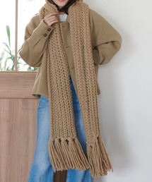 Santelli Francesca（サンテッリフランチェスカ）の「フリンジ付ロングストール【Santelli Francesca/サンテッリフランチェスカ】（ストール/ショール）」