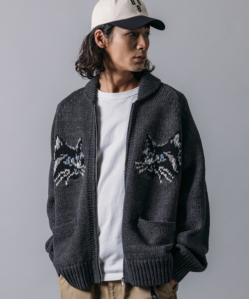 セール】限定展開 リラックスフィット ジャガード カウチン ジップ