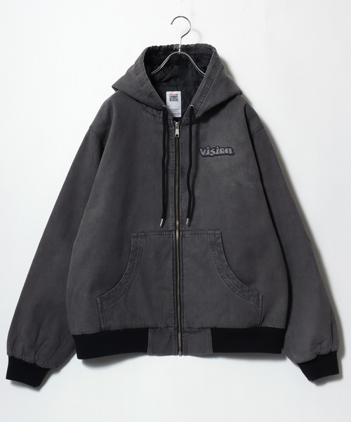 VISION STREET WEAR(ヴィジョンストリートウェア)の「2025AW VISION STREET WEAR/ヴィジョンストリートウエア ウォッシュ加工 フロント・バックロゴ刺繍 ビックシルエット 中綿 デニムフードブルゾン(ブルゾン・メンズ・パープル/ブラウン/スミクロ・M/L)」の14枚目の写真