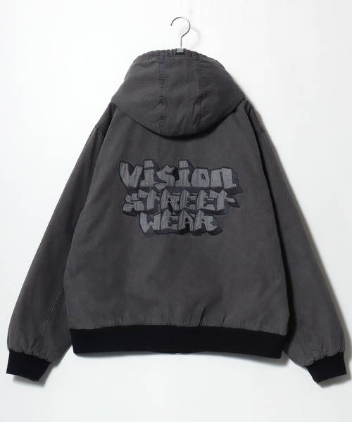 VISION STREET WEAR(ヴィジョンストリートウェア)の「2025AW VISION STREET WEAR/ヴィジョンストリートウエア ウォッシュ加工 フロント・バックロゴ刺繍 ビックシルエット 中綿 デニムフードブルゾン(ブルゾン・メンズ・パープル/ブラウン/スミクロ・M/L)」の15枚目の写真