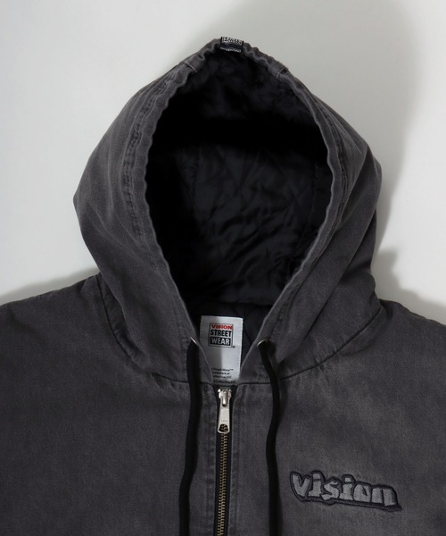 VISION STREET WEAR(ヴィジョンストリートウェア)の「2025AW VISION STREET WEAR/ヴィジョンストリートウエア ウォッシュ加工 フロント・バックロゴ刺繍 ビックシルエット 中綿 デニムフードブルゾン(ブルゾン・メンズ・パープル/ブラウン/スミクロ・M/L)」の21枚目の写真