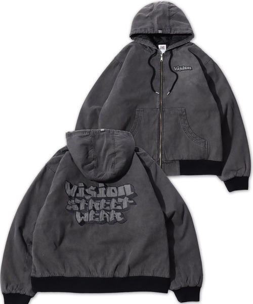 VISION STREET WEAR(ヴィジョンストリートウェア)の「2025AW VISION STREET WEAR/ヴィジョンストリートウエア ウォッシュ加工 フロント・バックロゴ刺繍 ビックシルエット 中綿 デニムフードブルゾン(ブルゾン・メンズ・パープル/ブラウン/スミクロ・M/L)」の11枚目の写真