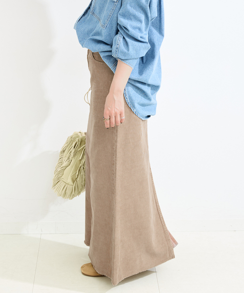 B.C STOCK（ベーセーストック）の「【WEB限定】ウォッシャブル / ヴィンテージコールトラペーズスカート（スカート・レディース・ベージュ/ブラック系その他/ブラウン・SMALL/MEDIUM）」の5枚目の写真