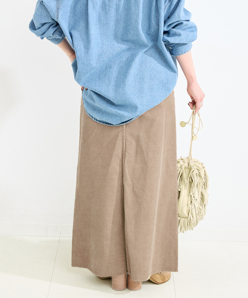 B.C STOCK（ベーセーストック）の「【WEB限定】ウォッシャブル / ヴィンテージコールトラペーズスカート（スカート・レディース・ベージュ/ブラック系その他/ブラウン・SMALL/MEDIUM）」の6枚目の写真