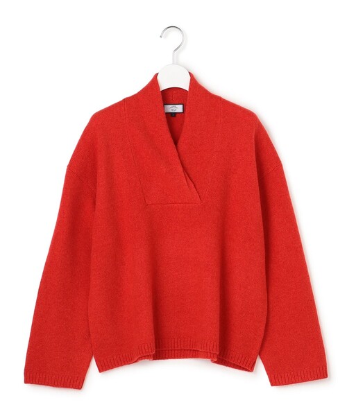 J.PRESS YORK STREET(ジェイプレスヨークストリート)の「【WOMEN】ウールカシミヤ 変形Vネック ニット(ニット/セーター・レディース・ブルー系/アイボリー系/ネイビー系/レッド系・F)」の4枚目の写真