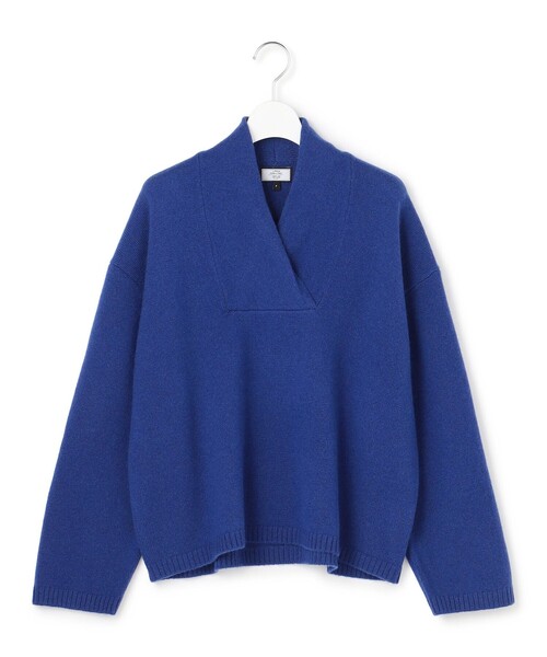 J.PRESS YORK STREET(ジェイプレスヨークストリート)の「【WOMEN】ウールカシミヤ 変形Vネック ニット(ニット/セーター・レディース・ブルー系/アイボリー系/ネイビー系/レッド系・F)」の9枚目の写真