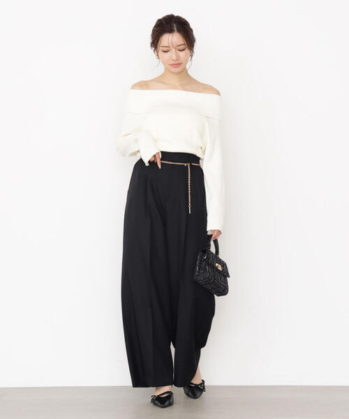 PROPORTION BODY DRESSING(プロポーションボディドレッシング)の「<谷川菜奈さんコラボ>チェーン付きワイドパンツ / 1215230903(その他パンツ・レディース・ブラウン/ブラック・SMALL/P/S/MEDIUM)」の2枚目の写真