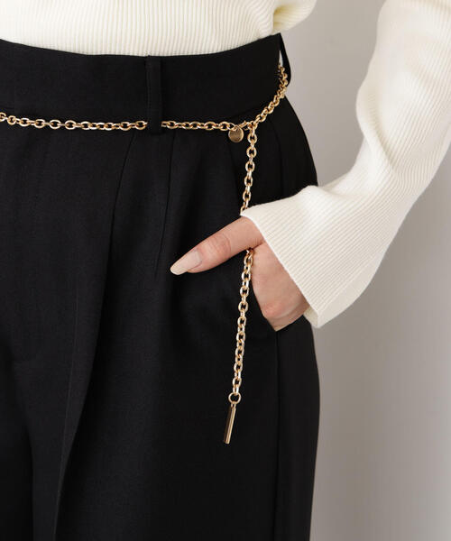 プロポーションボディドレッシング ＜谷川菜奈さんコラボ＞チェーン付きワイドパンツ PROPORTION BODY DRESSING｜<谷川菜奈さんコラボ>チェーン付きワイド