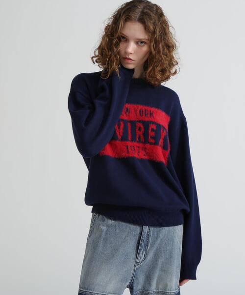 AVIREX（アヴィレックス）の「《直営店限定》LOGO SHAGGY TOPS/ロゴシャギートップス（ニット/セーター・レディース・ネイビー/その他5・F）」の4枚目の写真