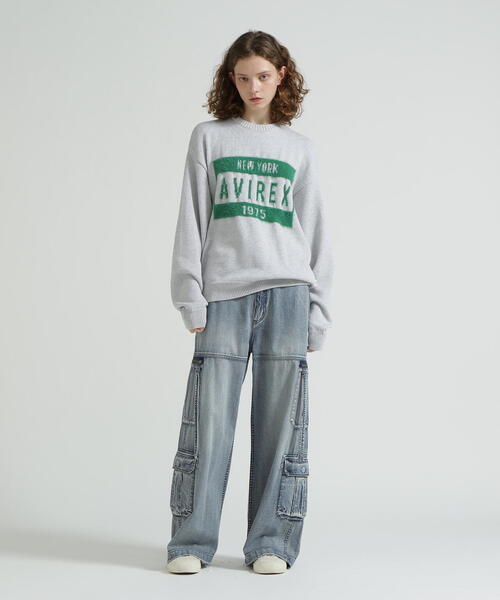 AVIREX（アヴィレックス）の「《直営店限定》LOGO SHAGGY TOPS/ロゴシャギートップス（ニット/セーター・レディース・ネイビー/その他5・F）」の3枚目の写真