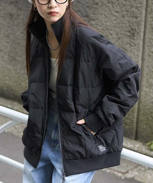 PUBLUX（パブリュクス）の「TAION/タイオン SC TRACK DOWN JKT　限定展開/スポーツ クラシック トラック ダウン ジャケット（ダウンジャケット/コート・レディース・ブラック/グレー・LARGE/MEDIUM/X-LARGE）」の5枚目の写真