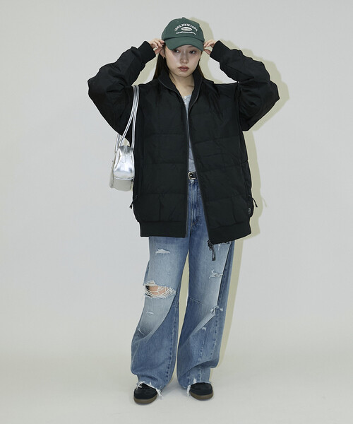 PUBLUX（パブリュクス）の「TAION/タイオン SC TRACK DOWN JKT　限定展開/スポーツ クラシック トラック ダウン ジャケット（ダウンジャケット/コート・レディース・ブラック/グレー・LARGE/MEDIUM/X-LARGE）」の20枚目の写真