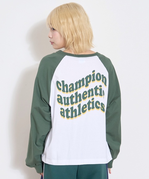 Champion（チャンピオン）の「【Champion】【綿100％】ラグラン長T（Tシャツ/カットソー・キッズ・ライトブルー/グリーン/ブラック・S:140cm/M:150cm/L:160cm）」の22枚目の写真