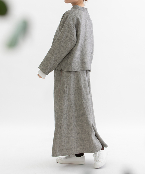 nop de nod(ノップドゥノッド)の「リネンビエラ起毛フレアーマキシパンツ(その他パンツ・レディース・スミクロ/ネイビー/ブラック・M)」の11枚目の写真