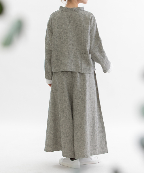 nop de nod(ノップドゥノッド)の「リネンビエラ起毛フレアーマキシパンツ(その他パンツ・レディース・スミクロ/ネイビー/ブラック・M)」の12枚目の写真