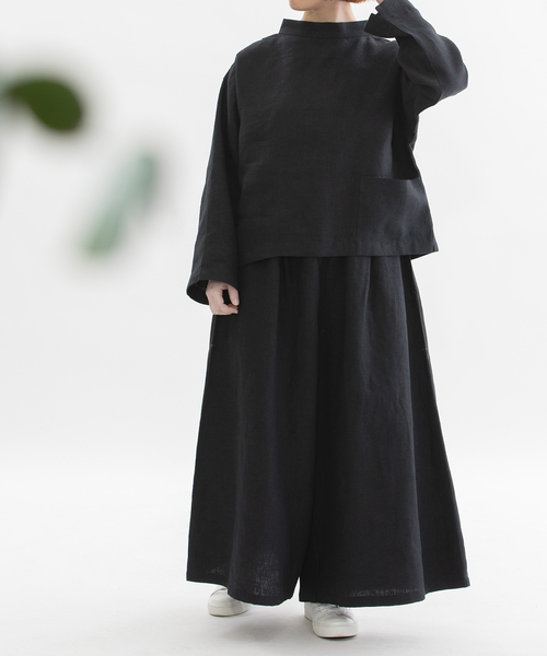 nop de nod(ノップドゥノッド)の「リネンビエラ起毛フレアーマキシパンツ(その他パンツ・レディース・スミクロ/ネイビー/ブラック・M)」の16枚目の写真