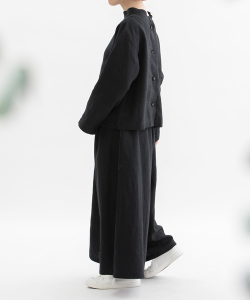 nop de nod(ノップドゥノッド)の「リネンビエラ起毛フレアーマキシパンツ(その他パンツ・レディース・スミクロ/ネイビー/ブラック・M)」の17枚目の写真