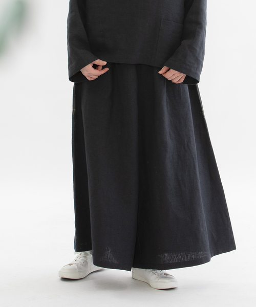 nop de nod(ノップドゥノッド)の「リネンビエラ起毛フレアーマキシパンツ(その他パンツ・レディース・スミクロ/ネイビー/ブラック・M)」の19枚目の写真