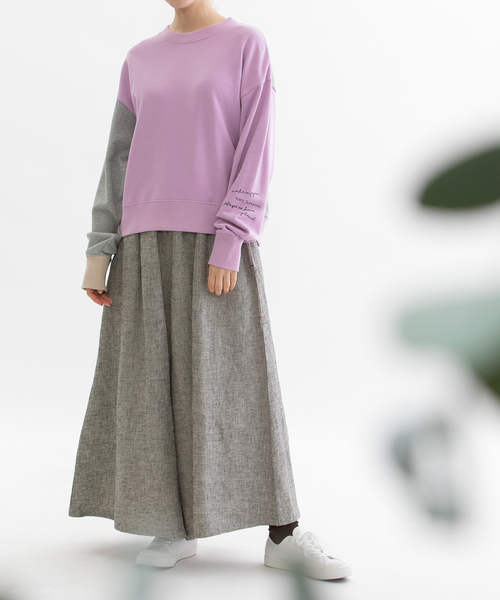 セール】リネンビエラ起毛フレアーマキシパンツ（その他パンツ）｜nop