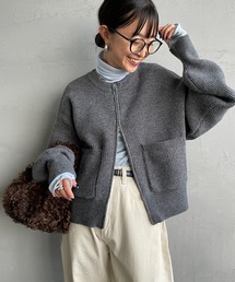 [MAISON DE L'ALLURE/メゾンドゥラリュール] Wジップ ニットブルゾン