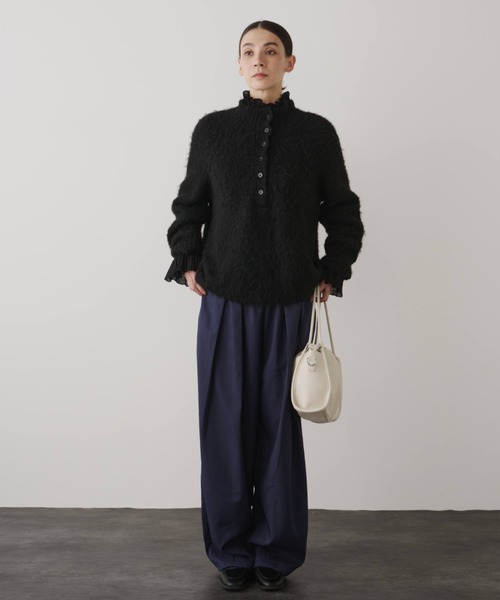 Libra Cue（リブラ キュー）の「モヘアタッチボトルネックプルオーバー（ニット/セーター・レディース・アイボリー/ブラック/グレー・FREE）」の21枚目の写真