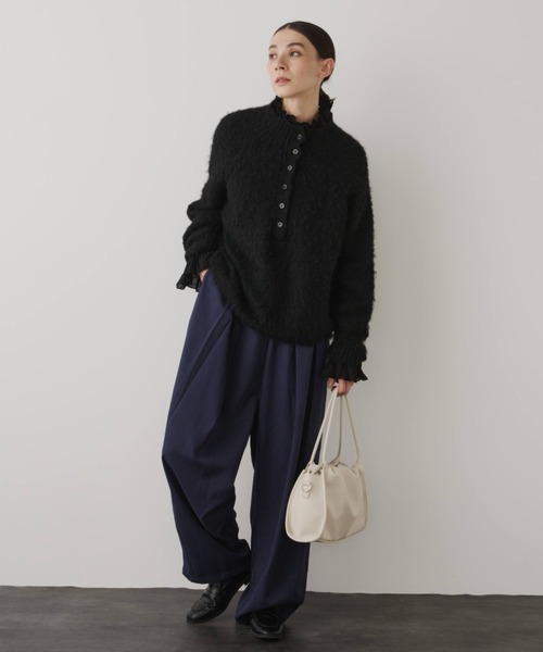 Libra Cue（リブラ キュー）の「モヘアタッチボトルネックプルオーバー（ニット/セーター・レディース・アイボリー/ブラック/グレー・FREE）」の22枚目の写真