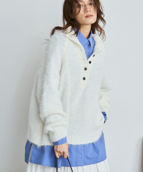 Libra Cue（リブラ キュー）の「モヘアタッチボトルネックプルオーバー（ニット/セーター・レディース・アイボリー/ブラック/グレー・FREE）」の13枚目の写真