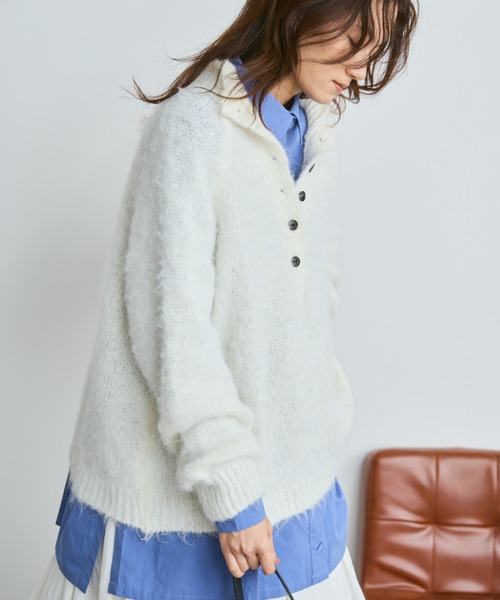 Libra Cue（リブラ キュー）の「モヘアタッチボトルネックプルオーバー（ニット/セーター・レディース・アイボリー/ブラック/グレー・FREE）」の14枚目の写真