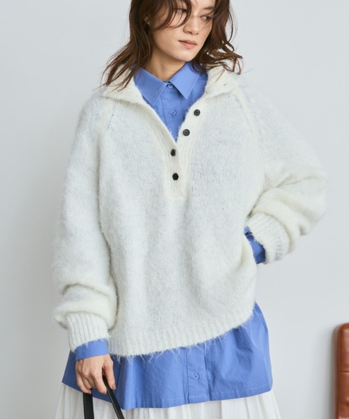 Libra Cue（リブラ キュー）の「モヘアタッチボトルネックプルオーバー（ニット/セーター・レディース・アイボリー/ブラック/グレー・FREE）」の15枚目の写真