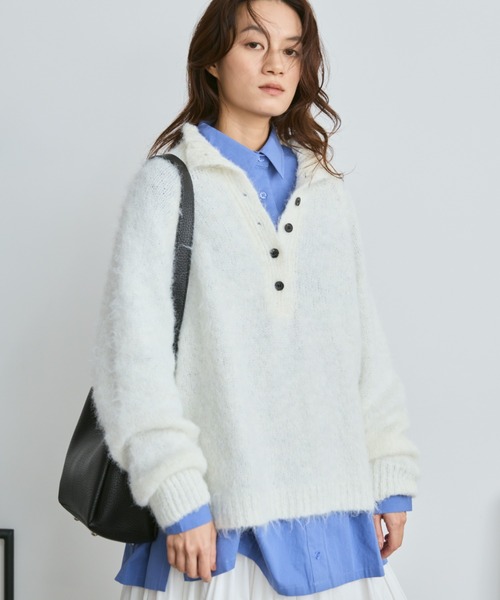 Libra Cue（リブラ キュー）の「モヘアタッチボトルネックプルオーバー（ニット/セーター・レディース・アイボリー/ブラック/グレー・FREE）」の16枚目の写真