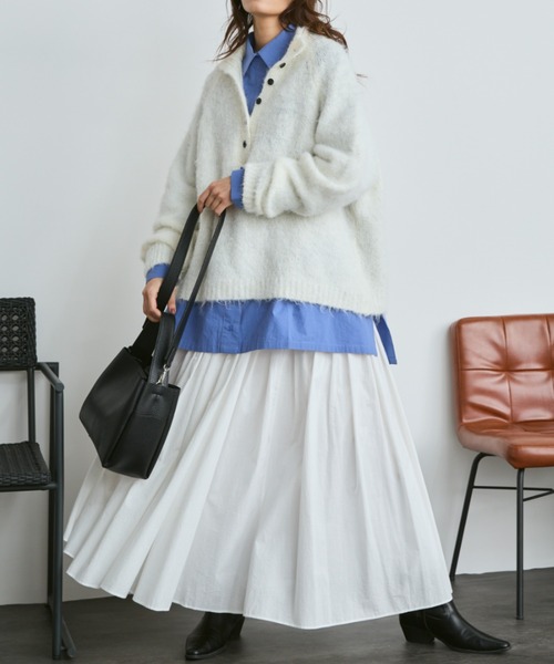 Libra Cue（リブラ キュー）の「モヘアタッチボトルネックプルオーバー（ニット/セーター・レディース・アイボリー/ブラック/グレー・FREE）」の19枚目の写真