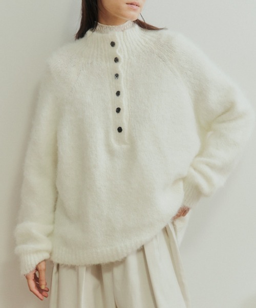 Libra Cue（リブラ キュー）の「モヘアタッチボトルネックプルオーバー（ニット/セーター・レディース・アイボリー/ブラック/グレー・FREE）」の20枚目の写真