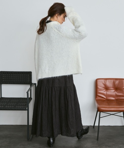 Libra Cue（リブラ キュー）の「モヘアタッチボトルネックプルオーバー（ニット/セーター・レディース・アイボリー/ブラック/グレー・FREE）」の12枚目の写真