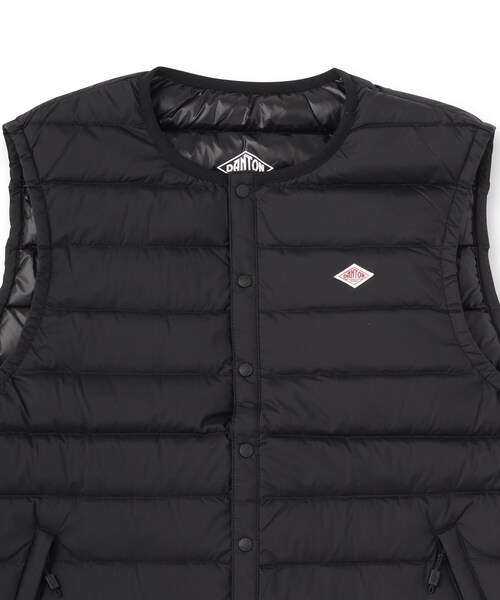 DANTON（ダントン）の「◆DANTON（ダントン）INNER DOWN CREWNECK VEST｜ベスト（ダウンベスト・メンズ・ブラック・91/92/94）」の4枚目の写真