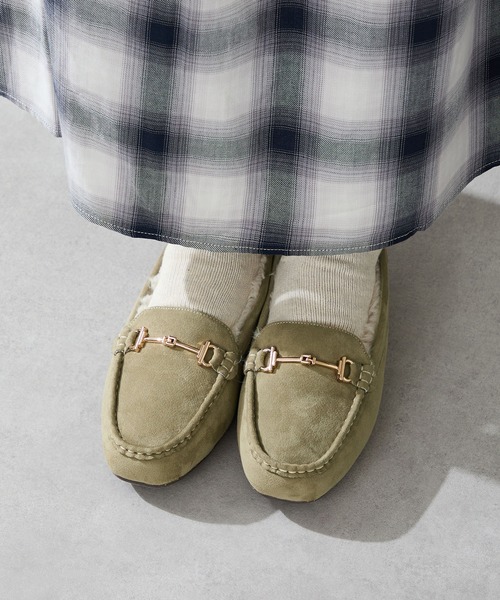 ぽっかぽか セール】＼ ぽかぽか ボア スリッポン ／ムートン ビット モチーフ