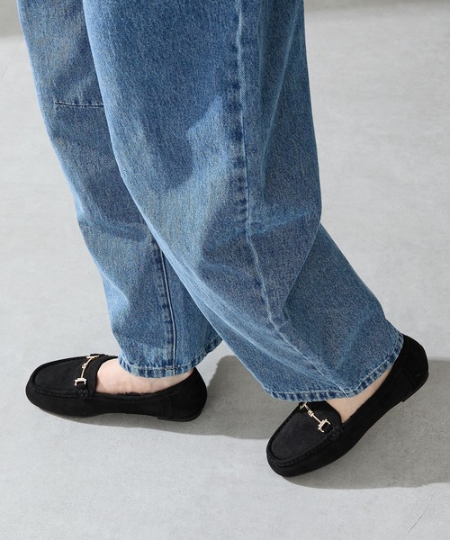 WA ORiental TRaffic（ダブルエーオリエンタルトラフィック）の「＼ ぽかぽか ボア スリッポン ／ムートン ビット モチーフ 付き ファー モカシン /52318（スリッポン・レディース・グレー/ブラック/グリーン・40/41/42/34/35/36/37/38/39/33/43）」の19枚目の写真