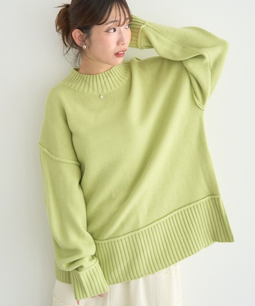 earth music&ecology(アースミュージックアンドエコロジー)の「【毛玉になりにくい】アンチピリングモックネックバックスリットニット(ニット/セーター・レディース・ブルー/グレー/ホワイト系その他4/ブルー系その他2/ピンク/グリーン系その他3・FREE)」の4枚目の写真