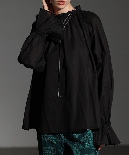 Sawa a la mode（サワアラモード）の「ベルスリーブフリルネックブラウス（シャツ/ブラウス・レディース・ホワイト/ブラウン/ブラック・FREE）」の2枚目の写真