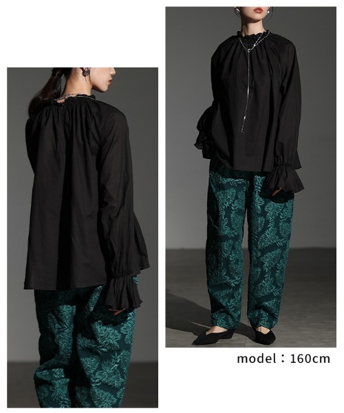 Sawa a la mode（サワアラモード）の「ベルスリーブフリルネックブラウス（シャツ/ブラウス・レディース・ホワイト/ブラウン/ブラック・FREE）」の15枚目の写真