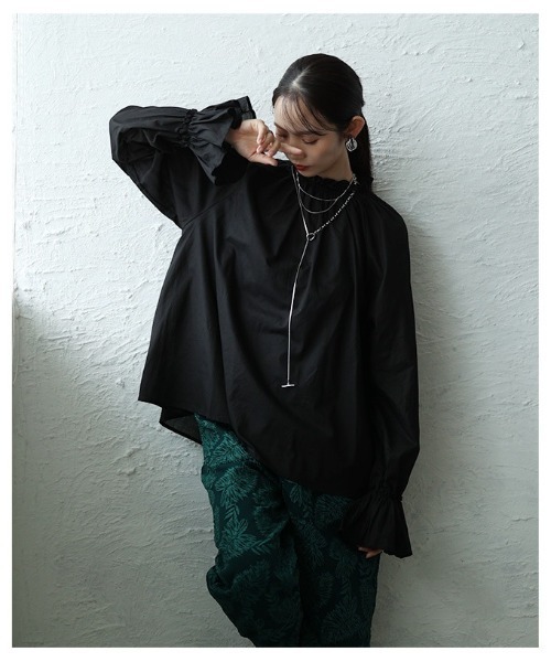 Sawa a la mode（サワアラモード）の「ベルスリーブフリルネックブラウス（シャツ/ブラウス・レディース・ホワイト/ブラウン/ブラック・FREE）」の17枚目の写真